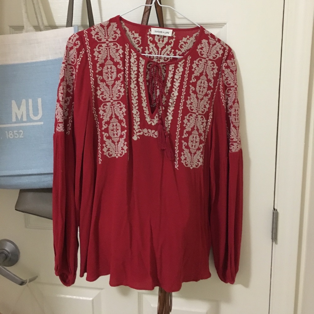 Red crochet top !!!
